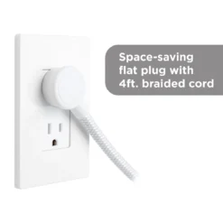 GE UltraPro 12-Outlet Surge Protector, 2100 Joules, 4ft Braided Extension Cord, Flat Plug, Gray/White