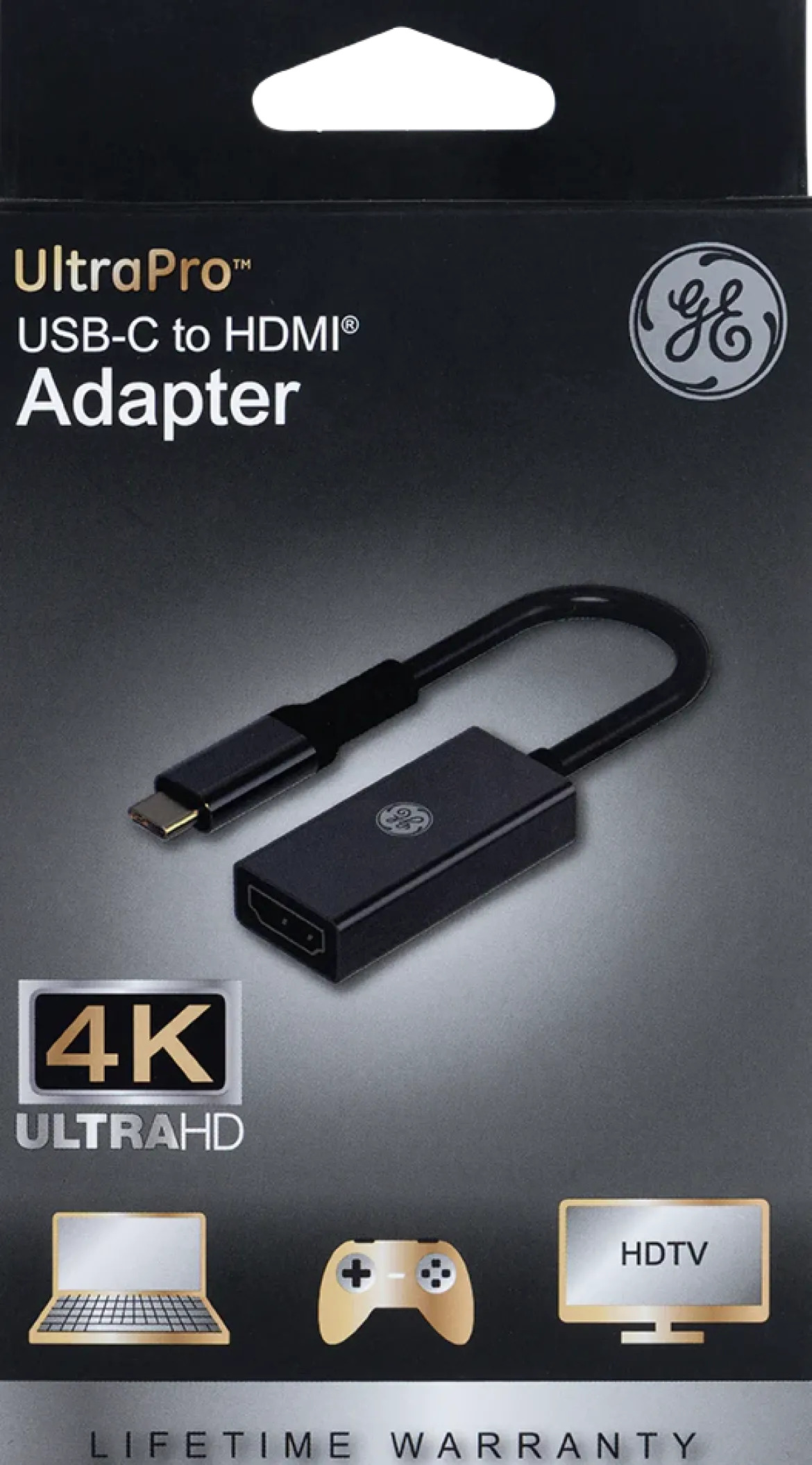 GE USB-C to 4K HDMI Multi-Monitor Adapter, Black