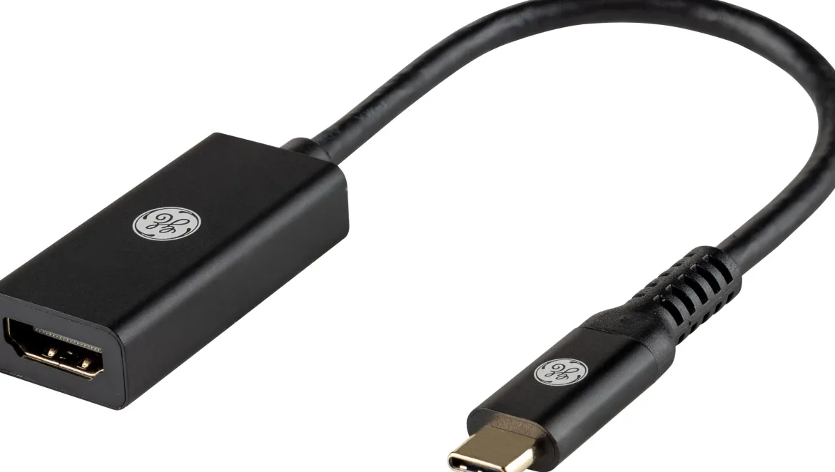 GE USB-C to 4K HDMI Multi-Monitor Adapter, Black