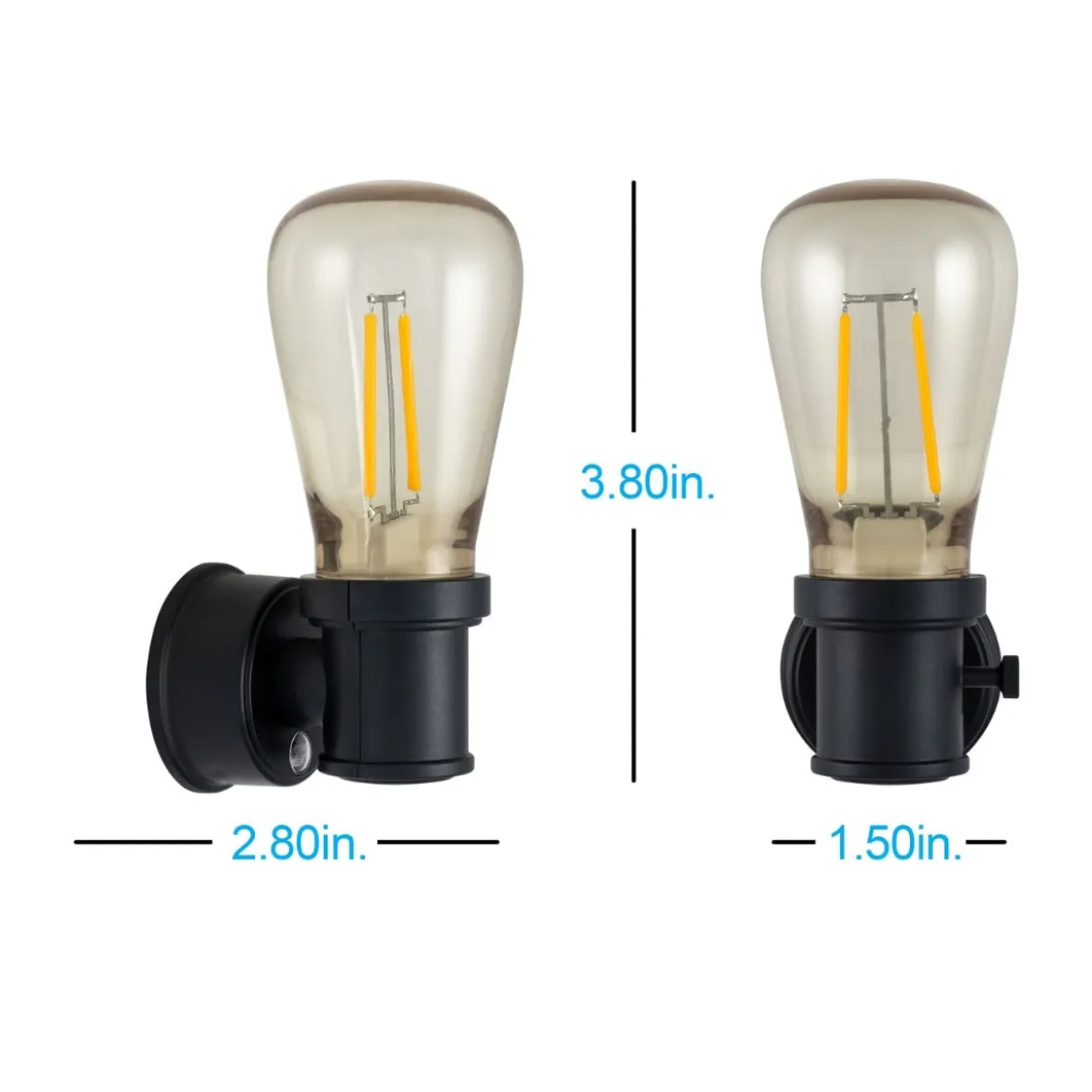 GE Vintage Light Sensing LED Night Light, 2 Pack, Black