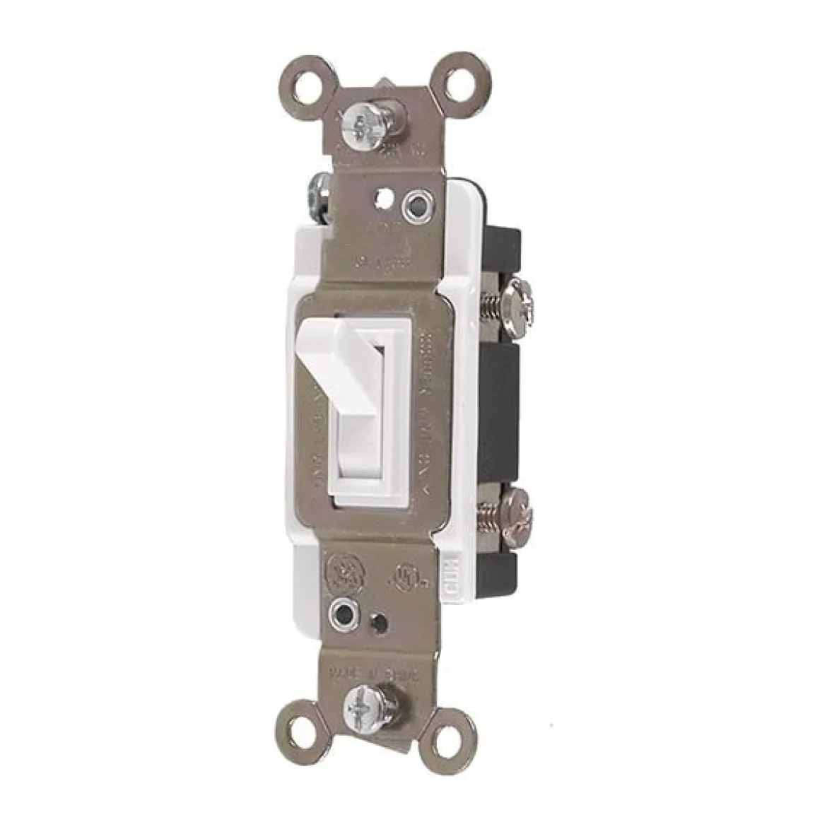 GE 3-Way Grounding Toggle Switch, White
