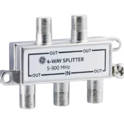 GE 4-Way Signal Splitter, Silver
