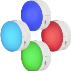 Lights By Night Color Changing GLO Dot Light Sensing LED Night Light, 4 Pack, White