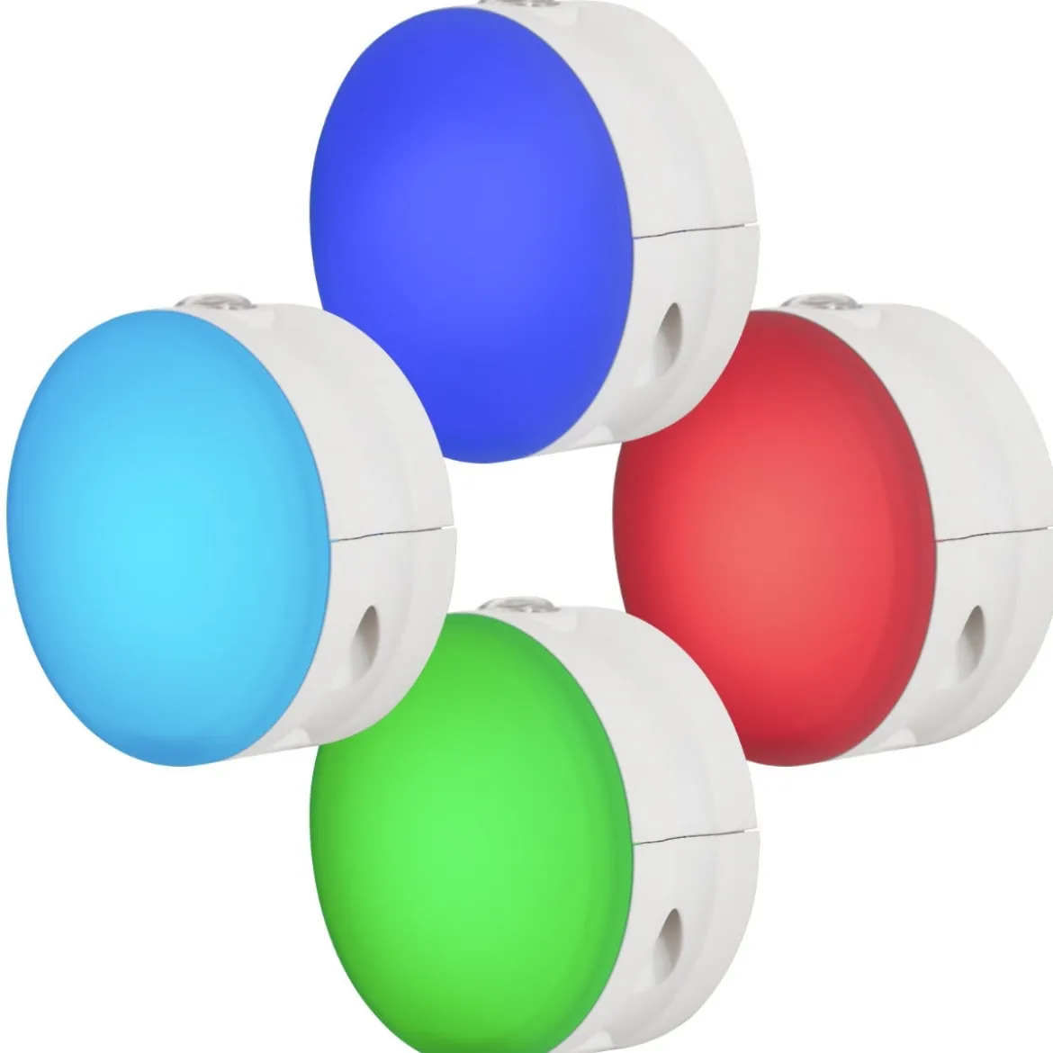 Lights By Night Color Changing GLO Dot Light Sensing LED Night Light, 4 Pack, White