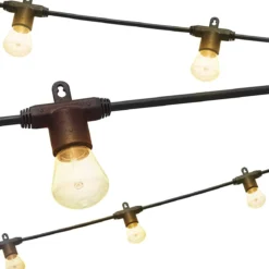 Lights by Night LED Bistro String Lights, 12 Bulbs, 24ft. Black Cord
