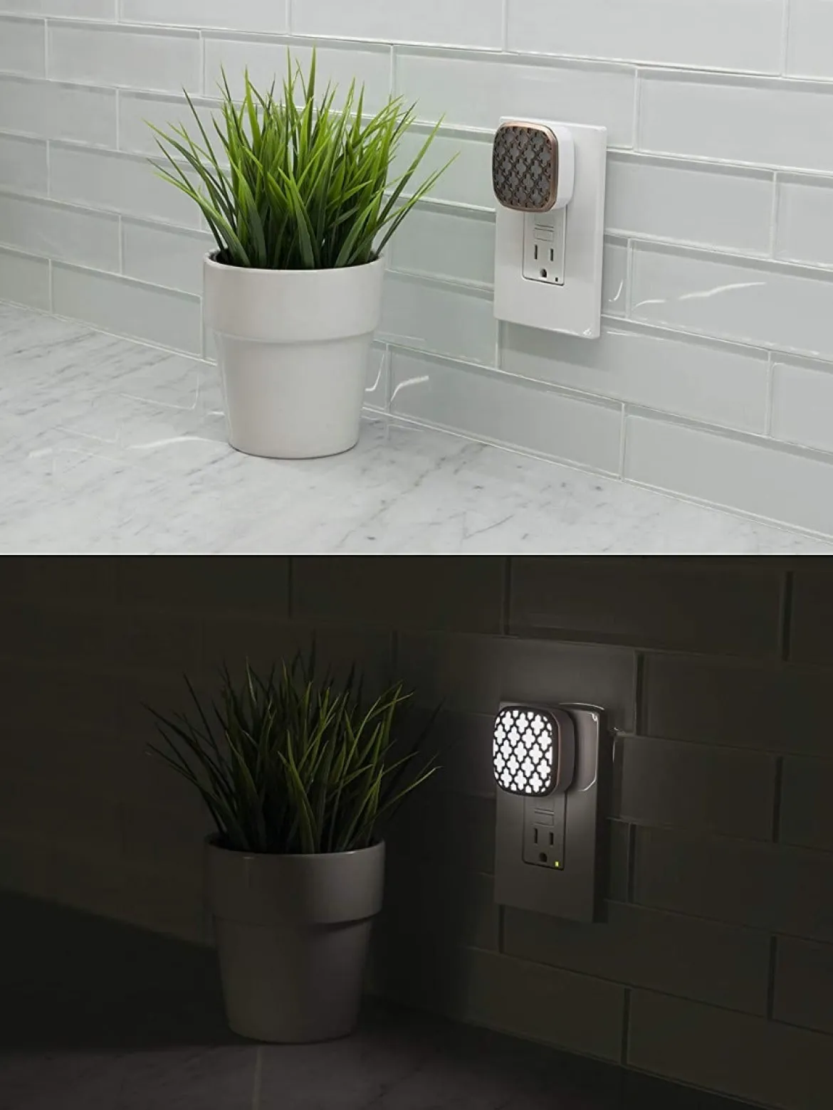 Lights by Night Light Sensing LED Night Light, 2 Pack, Bronze