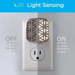 Lights by Night Light Sensing LED Night Light, 2 Pack, Brushed Nickel
