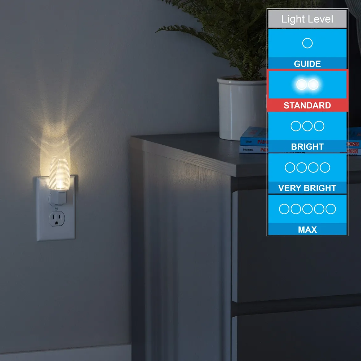 Lights by Night Light Sensing LED Night Light, 4 Pack, White