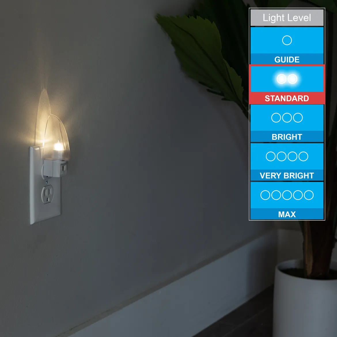 Lights By Night Manual On/Off LED Night Light, White