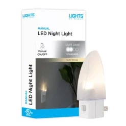 Lights By Night Manual On/Off LED Night Light, White