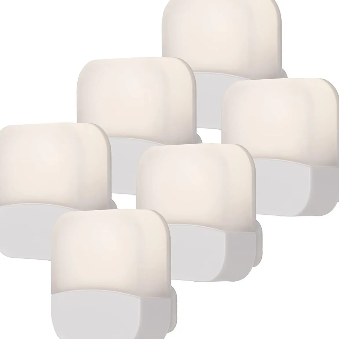Lights by Night Mini Light Sensing LED Night Light, 6 Pack, White