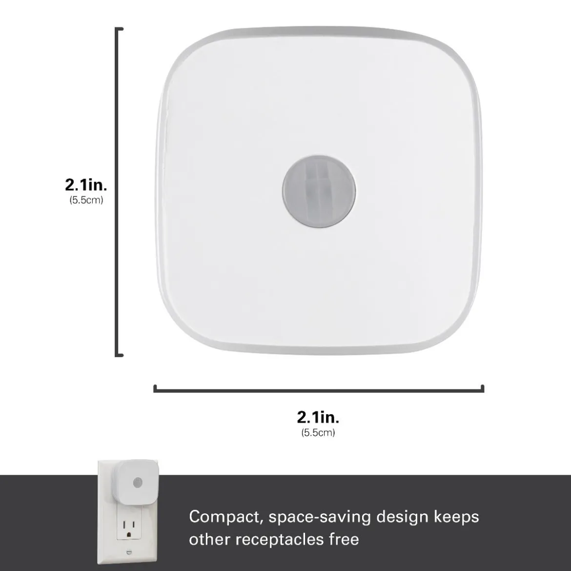 Lights by Night Mini Motion Sensing LED Night Light, 2 Pack, White