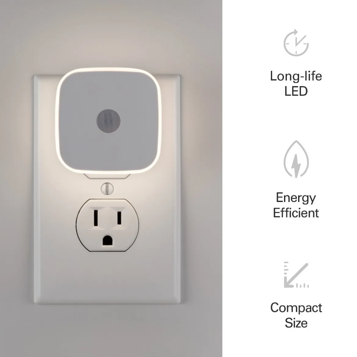 Lights by Night Mini Motion Sensing LED Night Light, 2 Pack, White