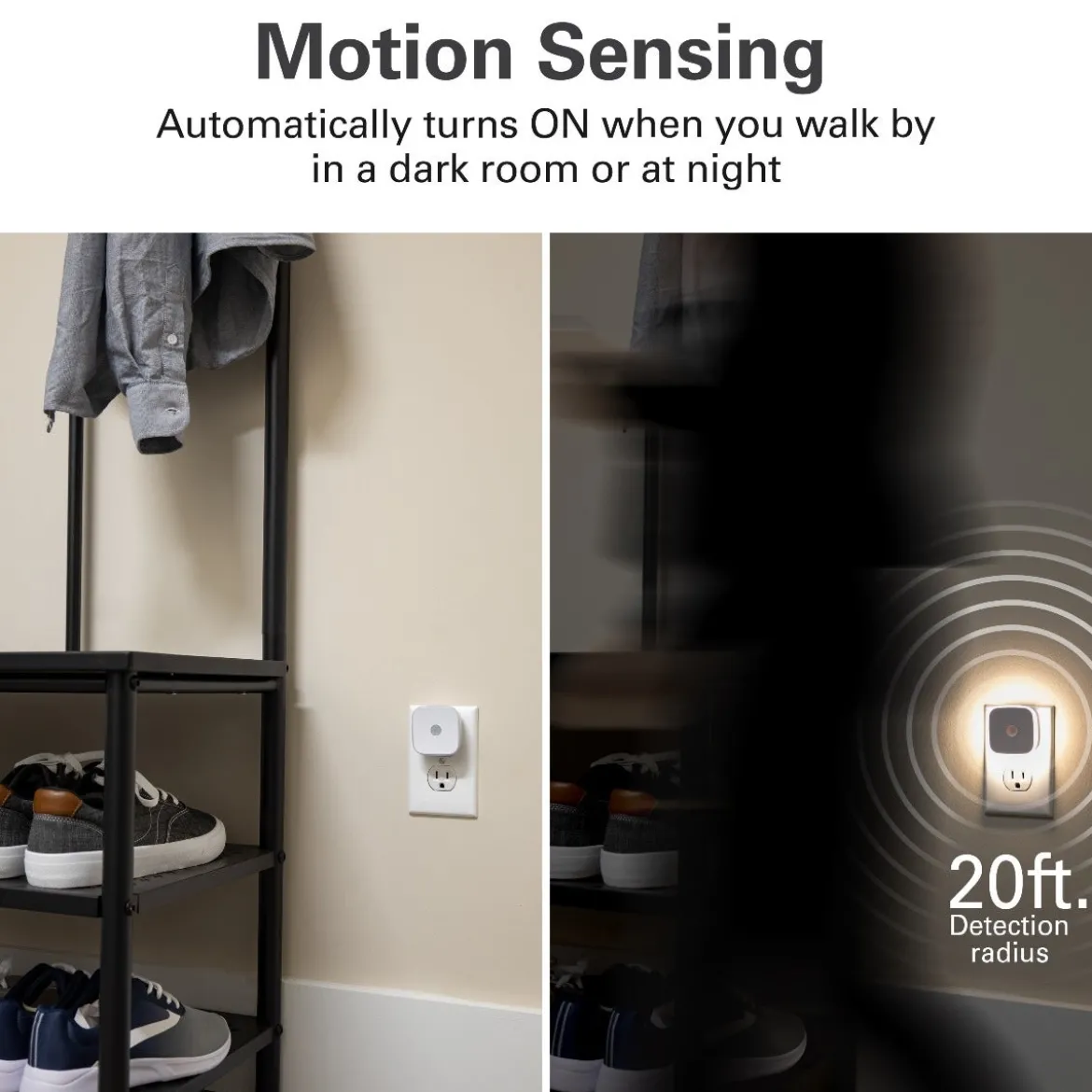 Lights by Night Mini Motion Sensing LED Night Light, 2 Pack, White