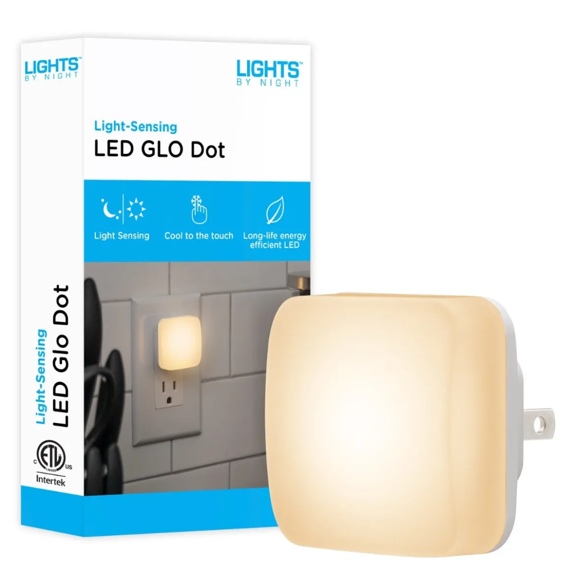 Lights by Night Square GLO Dot LED Night Light, White