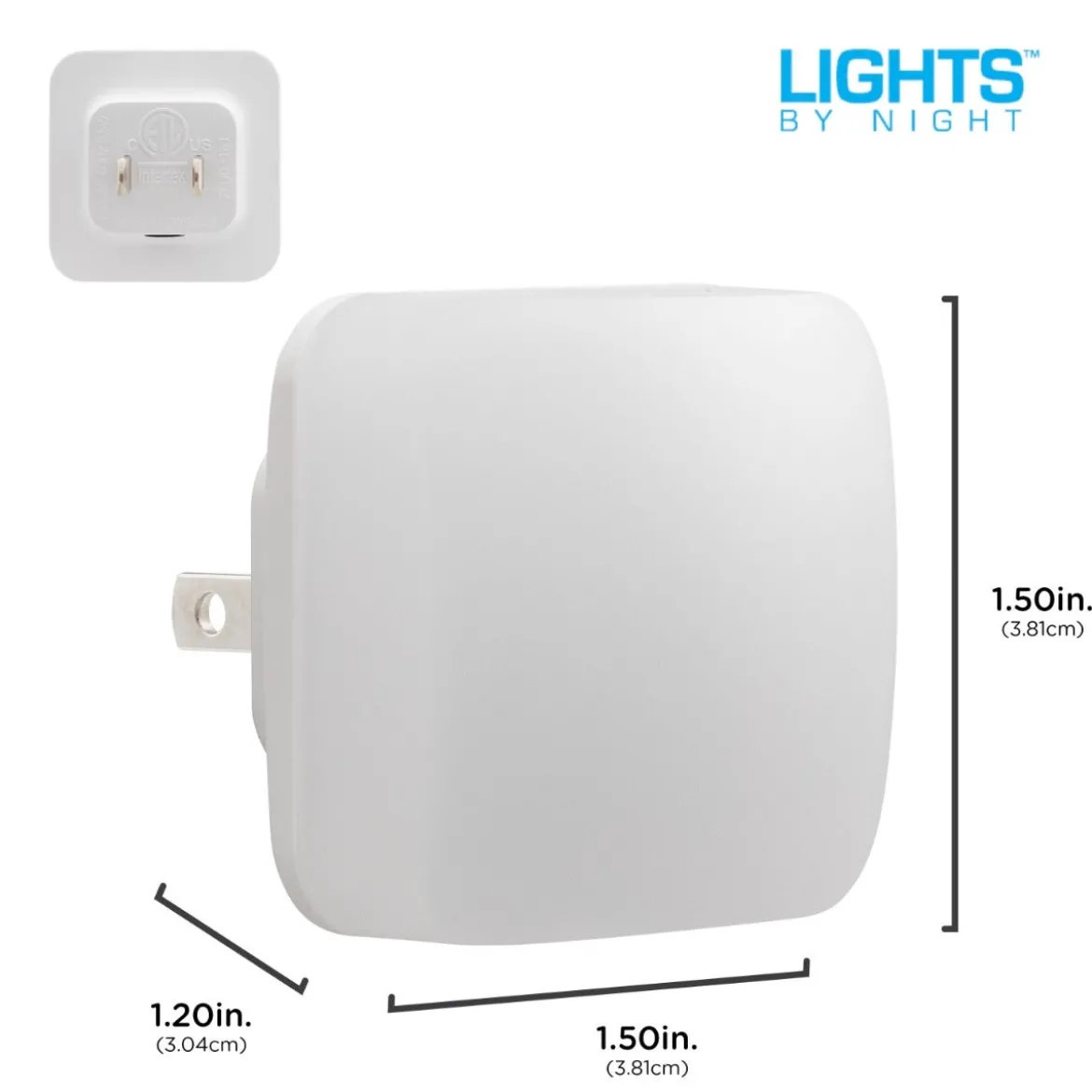 Lights by Night Square GLO Dot LED Night Light, White, 2 Pack