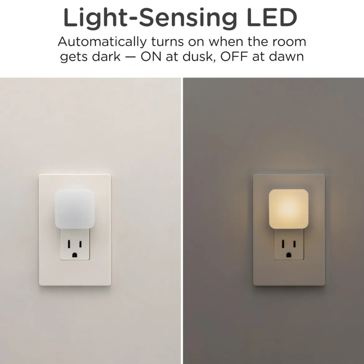 Lights by Night Square GLO Dot LED Night Light, White, 4 Pack