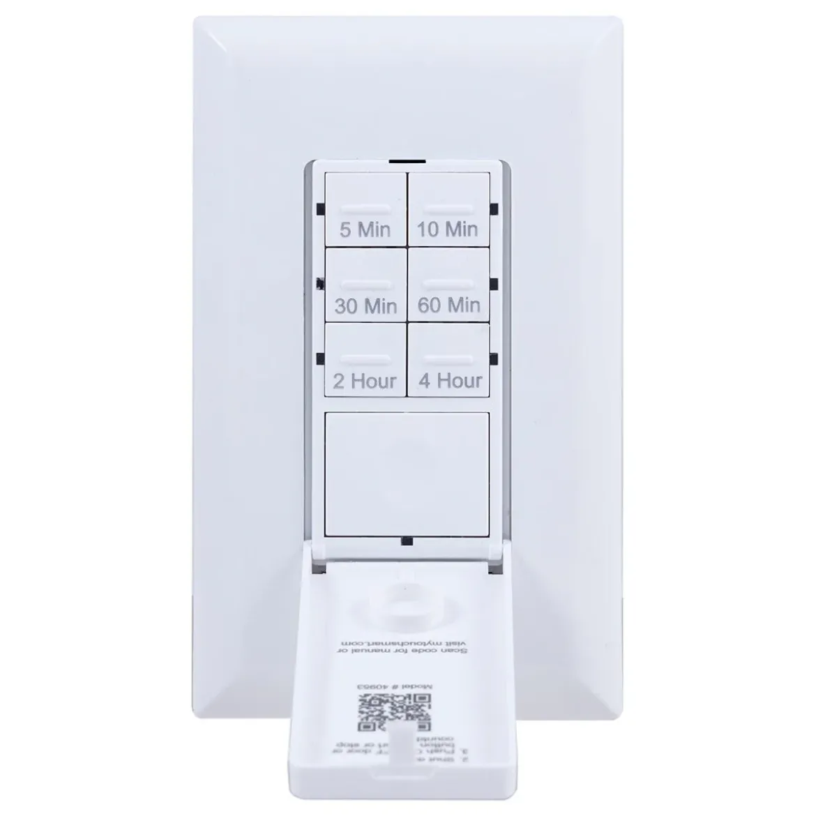 myTouchSmart Indoor In-Wall Push Button Countdown Digital Timer, White/Almond