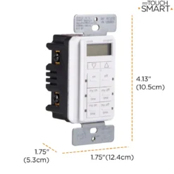 myTouchSmart Indoor In-Wall Simple Set Digital Timer, White