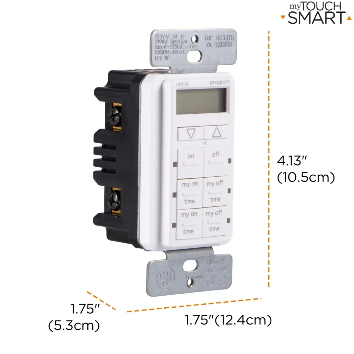 myTouchSmart Indoor In-Wall Simple Set Digital Timer, White