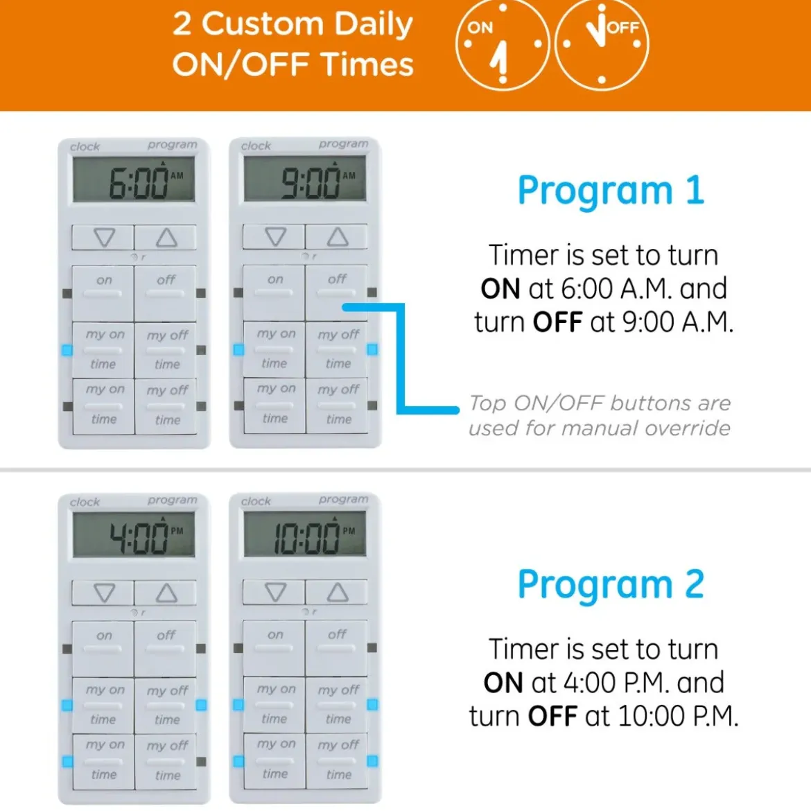 myTouchSmart Indoor In-Wall Simple Set Digital Timer, White