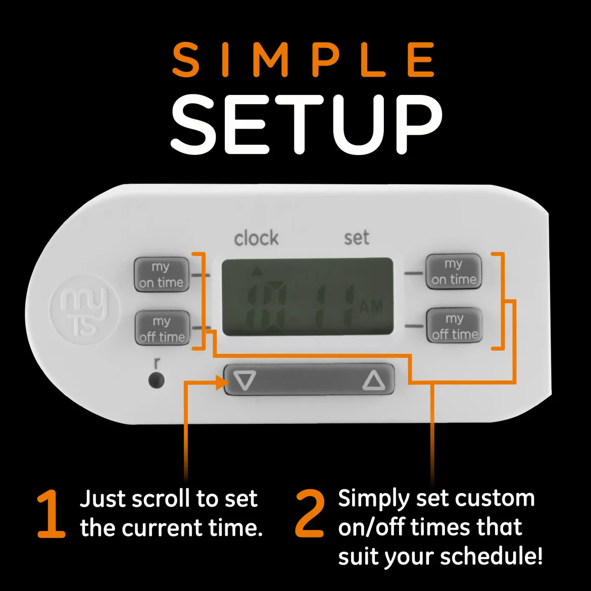 myTouchSmart Indoor Plug-In Simple Set Digital Bar Timer, White