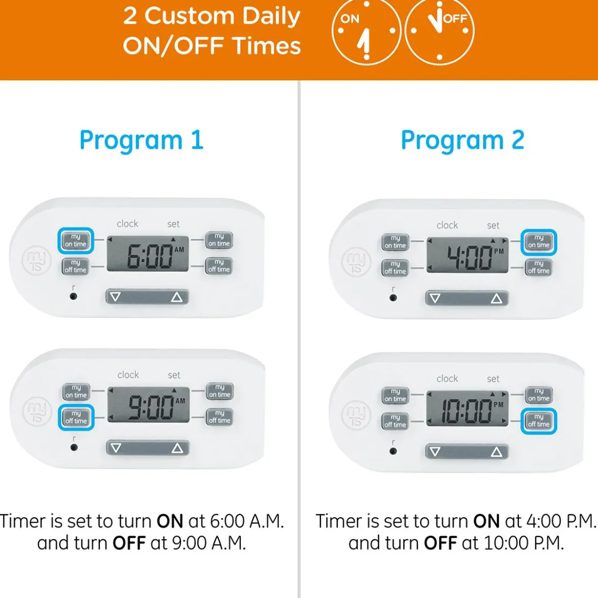 myTouchSmart Indoor Plug-In Simple Set Digital Bar Timer, White