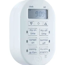 myTouchSmart Indoor Plug-In SunSmart Digital Timer, White