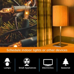 myTouchSmart Indoor Plug-In SunSmart Digital Timer, White