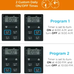 myTouchSmart Simple Set Digital Timer, Outdoor, 1 Grounded Outlet, Black