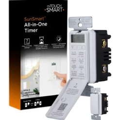 myTouchSmart SunSmart Indoor In-Wall All-in-One Digital Timer, White