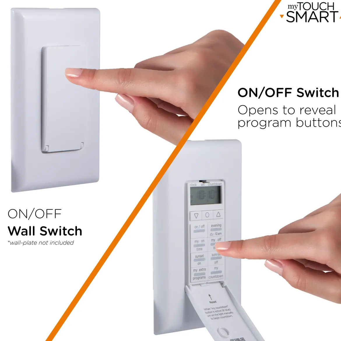 myTouchSmart SunSmart Indoor In-Wall All-in-One Digital Timer, White
