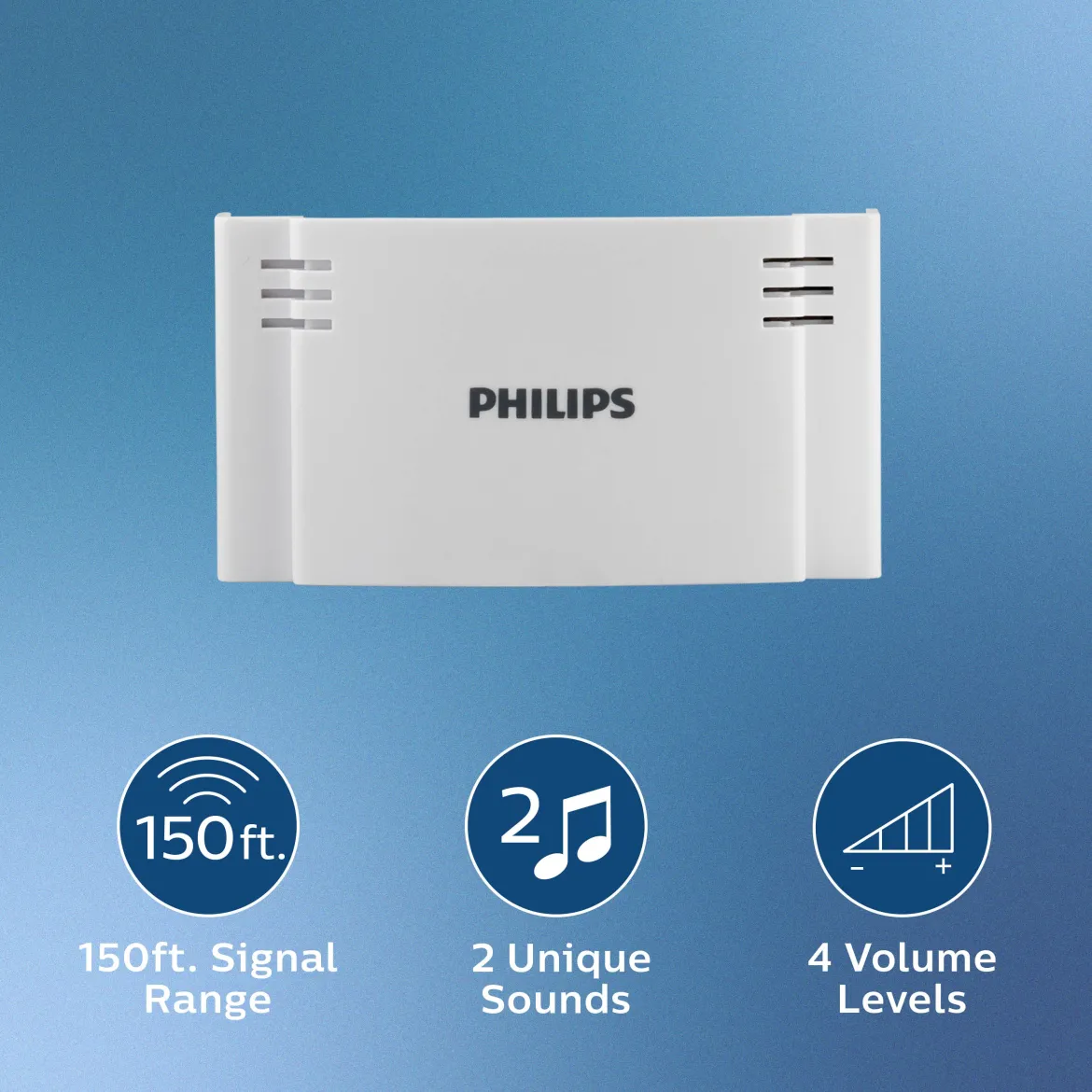 Philips Battery-Operated 2-Melody Doorbell Kit, White