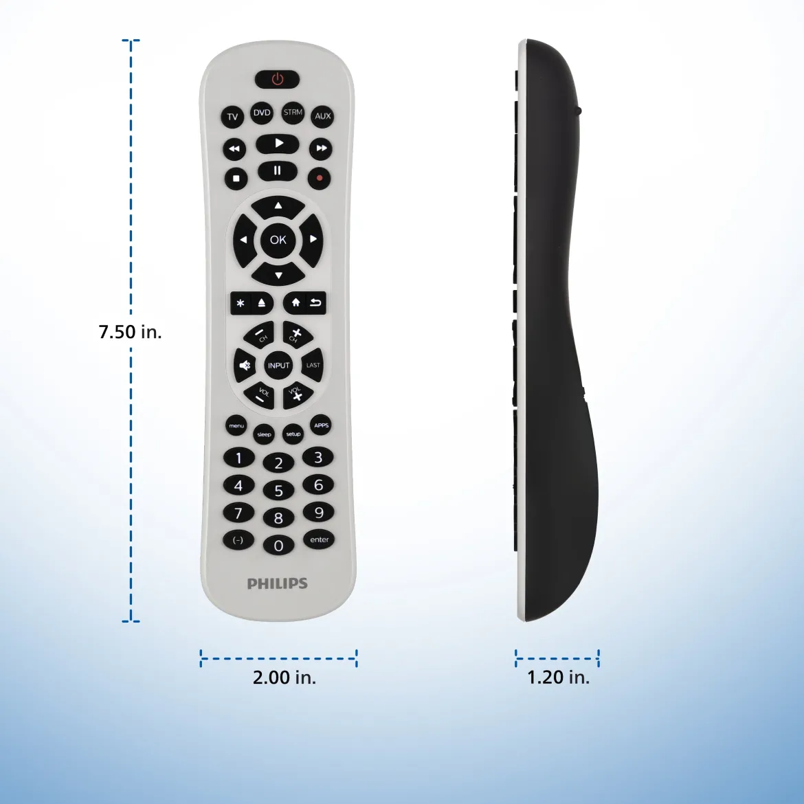 Philips 4-Device Backlit Universal Remote, White