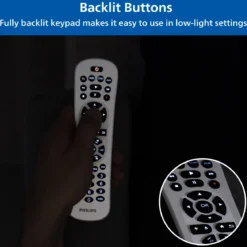Philips 4-Device Backlit Universal Remote, White