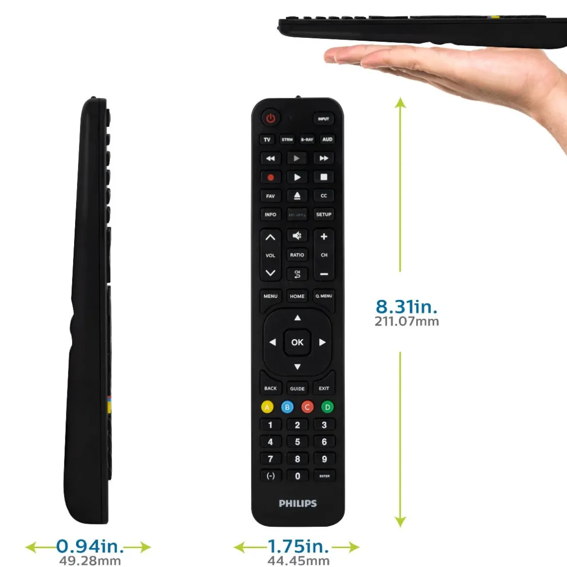 Philips 4-Device LG Replacement Remote, Black