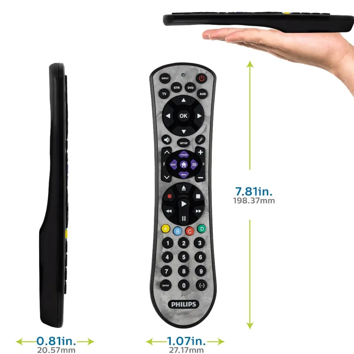 Philips 4-Device Soft Touch Universal Remote, Marble