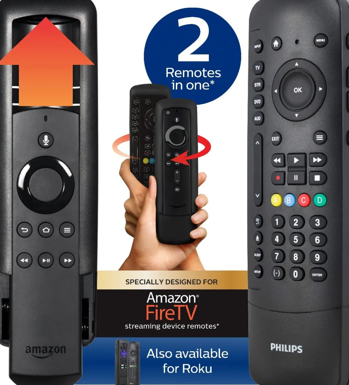 Philips 4-Device Universal Companion Remote for Fire TV, Black