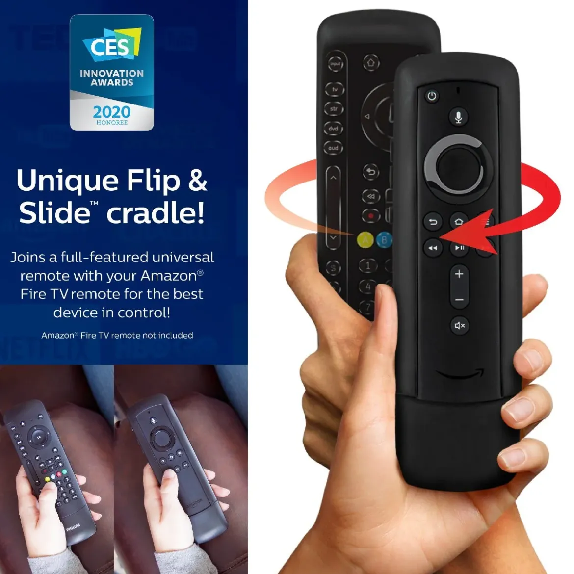 Philips 4-Device Universal Companion Remote for Fire TV, Black