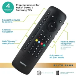 Philips 4-Device Universal Companion Remote for Fire TV, Black