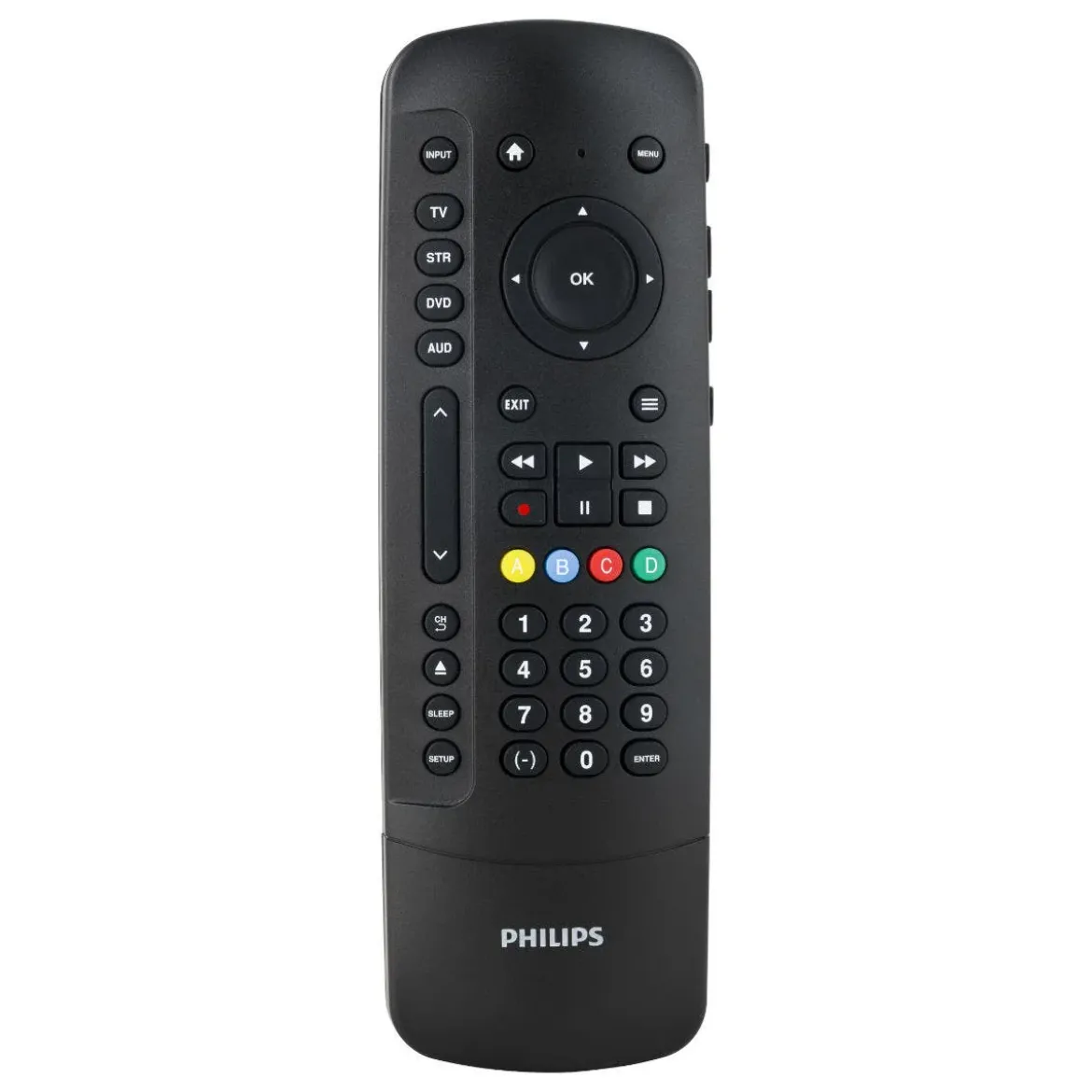 Philips 4-Device Universal Companion Remote for Roku with Flip and Slide Cradle, Black