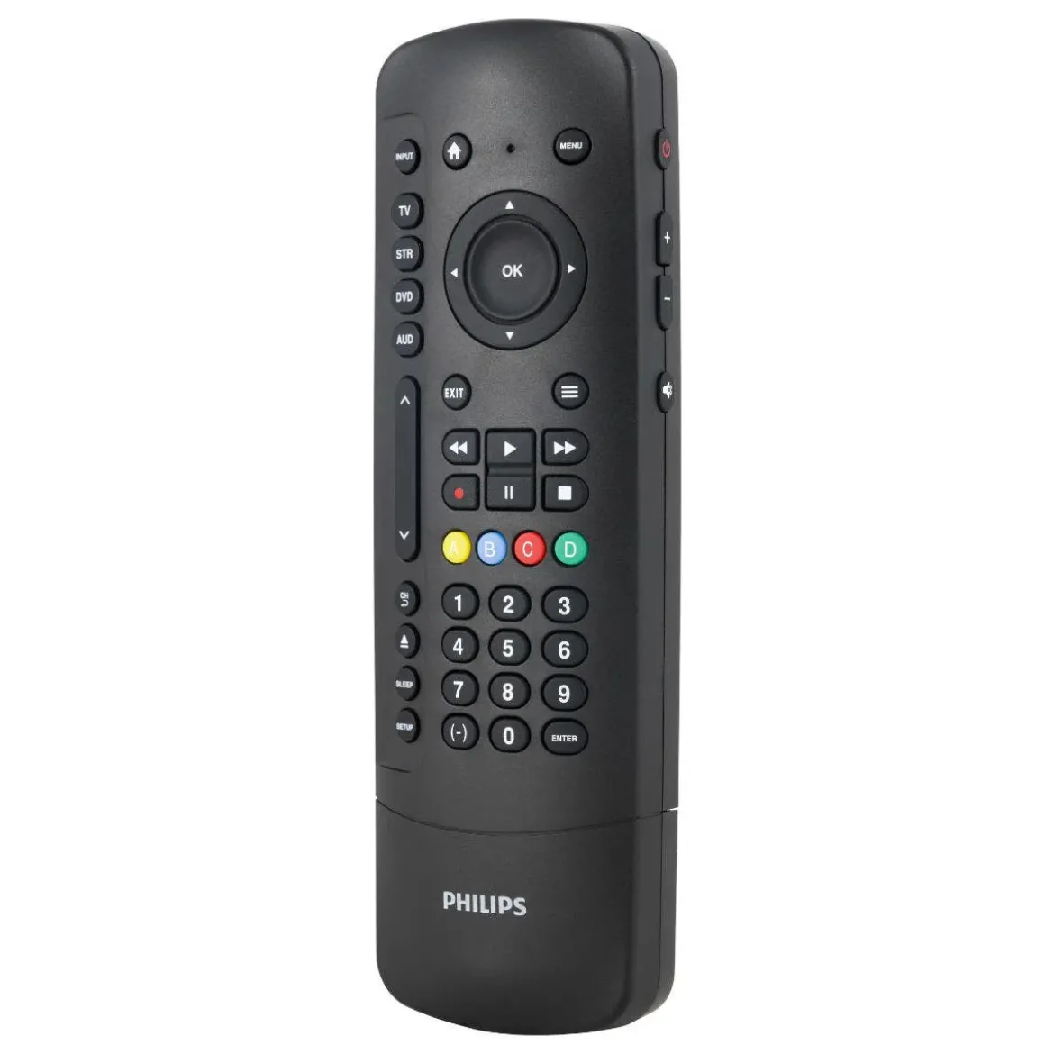 Philips 4-Device Universal Companion Remote for Roku with Flip and Slide Cradle, Black