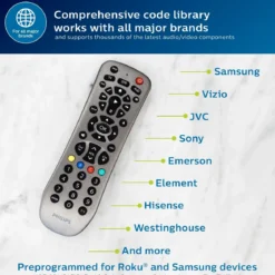 Philips 3-Device Universal Remote, Brushed Graphite