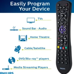 Philips 4-Device Universal Remote, Black