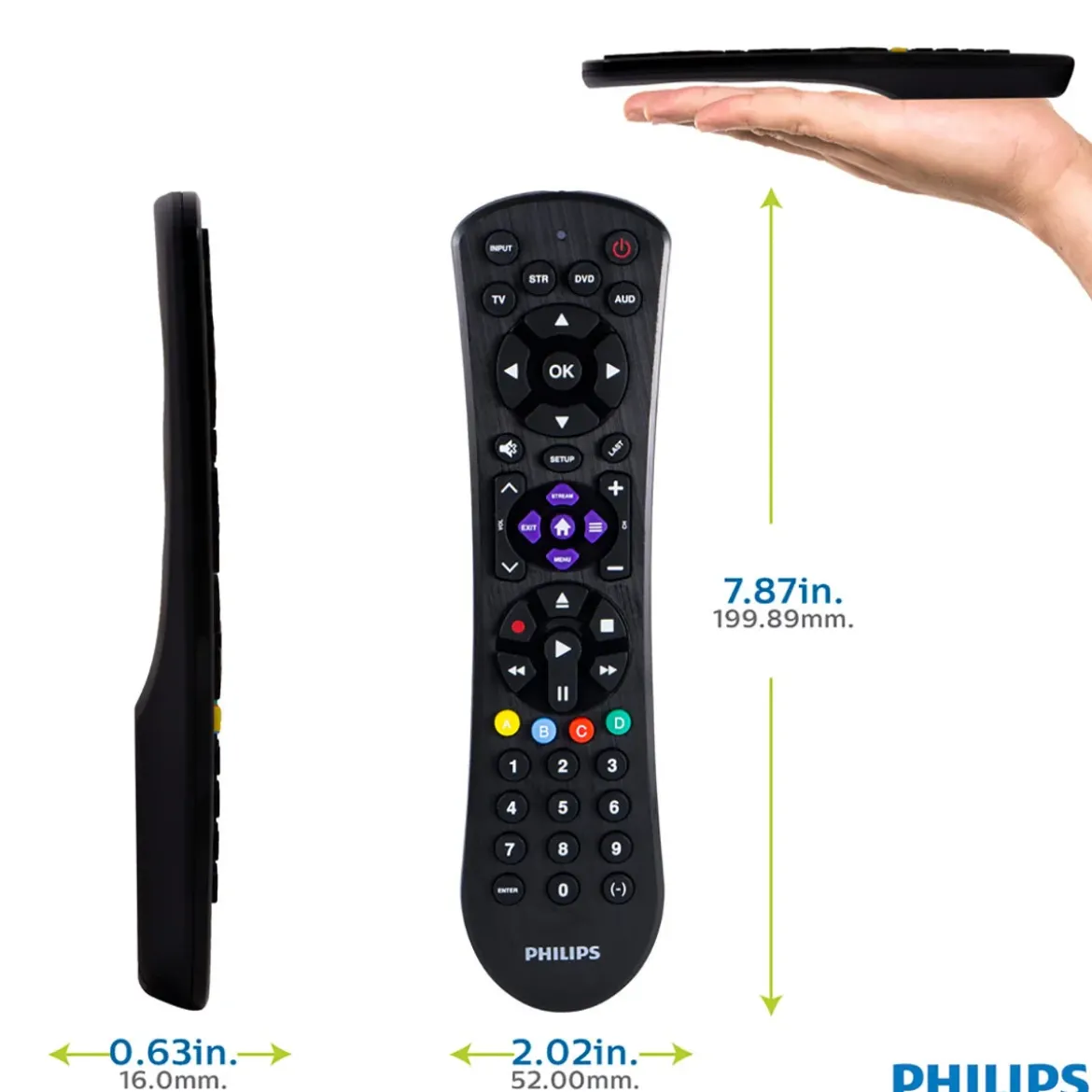 Philips 4-Device Universal Remote, Black