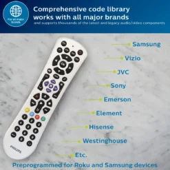 Philips 4-Device Universal Remote, Pearl White