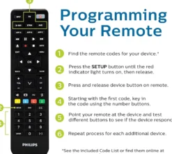Philips 4-Device Universal Vizio Replacement Remote, Black