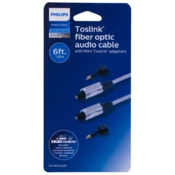Philips Elite 6 ft. Toslink Cable, Silver