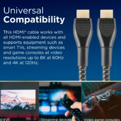 Philips Elite 8K Ultra High-Speed HDMI Cable, 10ft.