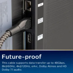 Philips Elite 8K Ultra High-Speed HDMI Cable, 10ft.